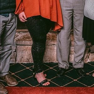 Black sequin pants